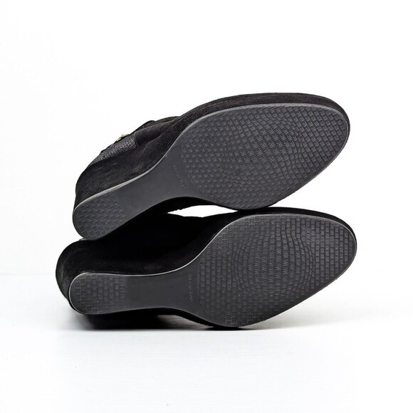 Stuart Weitzman Women Paragraph Black Suede Sequins Wedge Ankle Boots sz 9 - Picture 6 of 9